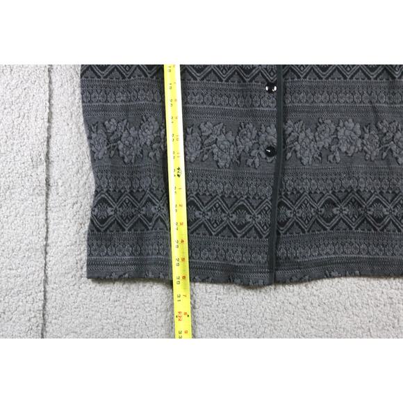 Victoria's Secret Country Cardigan L Gray Fair Isle Sweater Vintage Hong Kong - Picture 5 of 5